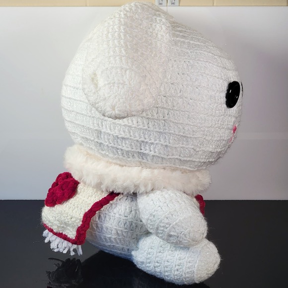 HANDMADE Crochet Bunny Rabbit‎ w/ Button Eyes Stuffed Plush Animal 14 in - Picture 6 of 12